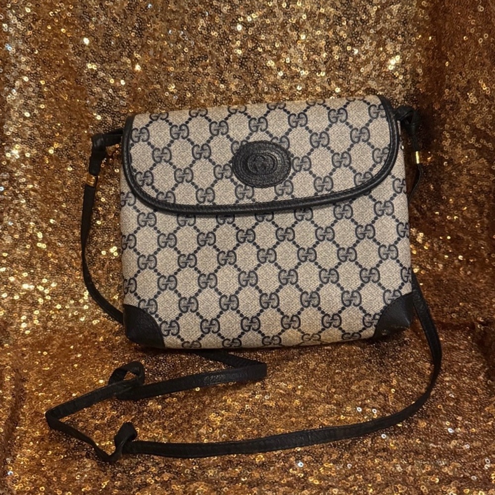 Gucci Beige and Navy Crossbody Bag